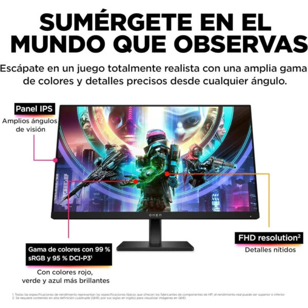 Monitor HP OMEN 24 23.8" IPS FullHD 165Hz FreeSync Premium Usado *Pixel fundido* - Imagen 6