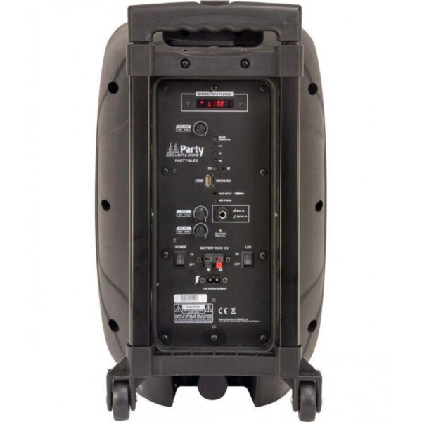 Altavoz portátil Party Light&Sound batería de 8" con bluetooth usb micro y mando - Imagen 3