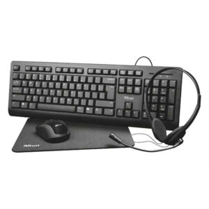 Pack 4 en 1 Trust Primo Home Office Set Teclado/Ratón/Alfombrilla *