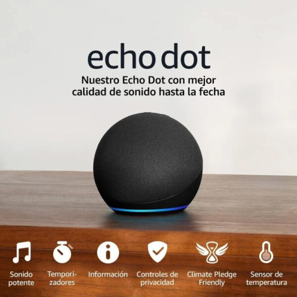 Altavoz Inteligente WiFi/Bluetooth Echo Dot 5.ª Generación antracita Usado * - Imagen 2