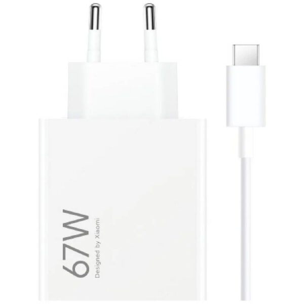 Cargador Xiaomi Carga Rápida 67W Combo USB-A Blanco + Cable USB-A a USB-C Usado