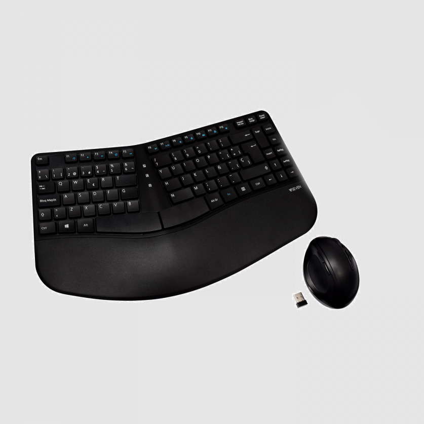 Combinación V7 teclado y ratón inalámbrico ergonómico Usado*Sin teclado númerico