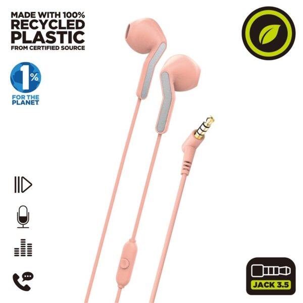 Auriculares estéreo Muvit for Change E56 3.5mm Rosa - Imagen 2