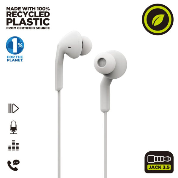 Auriculares estéreo Muvit for Change E57 3.5mm Blanco - Imagen 4