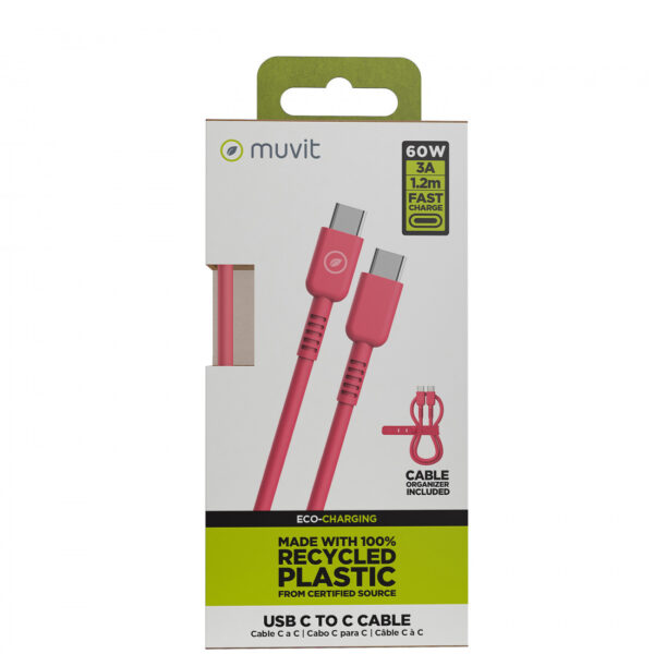 Cable Muvit for Change Tipo C a Tipo C 3A/60W 1.2m magenta - Imagen 5