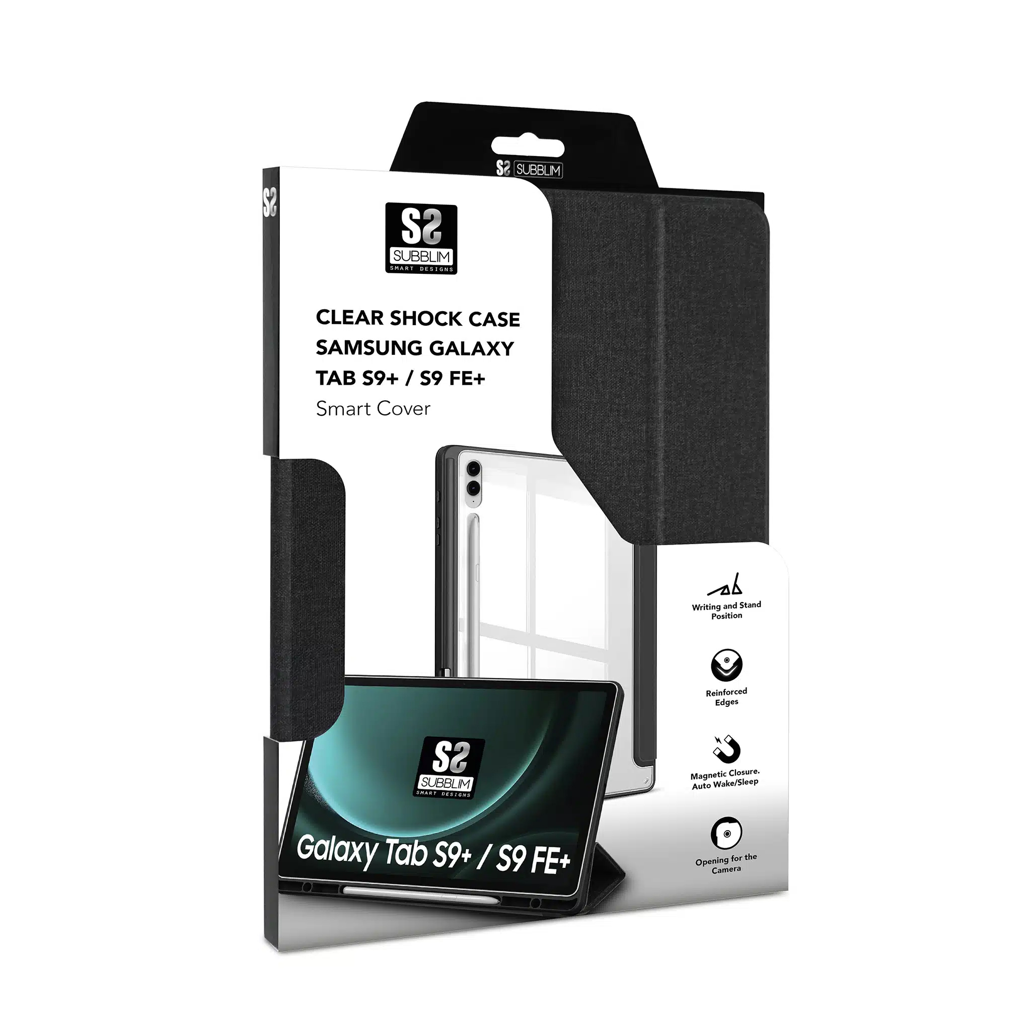 Funda Subblim Clear Shock Case Negra para Samsung Galaxy Tab S9+/S9 FE+ 12,4" - Imagen 6