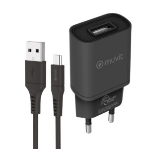 Pack Muvit for Change cargador pared USB 2.4A 12W+cable Micro USB 2.4A 1,2m