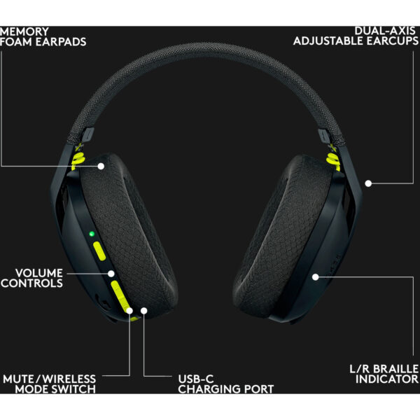 Logitech G435 LIGHTSPEED Auriculares Gaming Inalámbricos Negros - Imagen 5