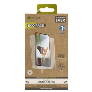 Pack Muvit for Change Oppo 38 4G funda+protector pantalla vidrio templado plano