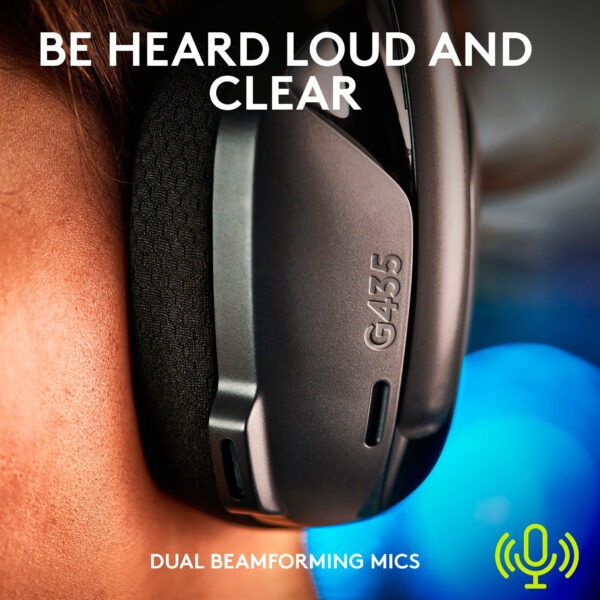 Logitech G435 LIGHTSPEED Auriculares Gaming Inalámbricos Negros - Imagen 4