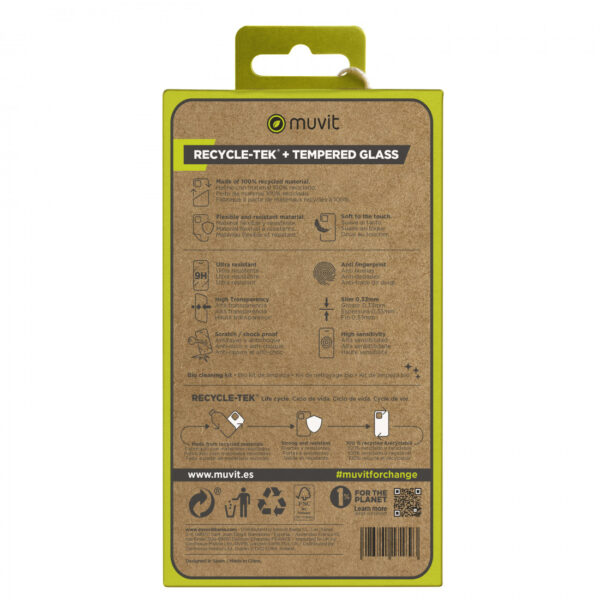Pack Muvit for Change Oppo 38 4G funda+protector pantalla vidrio templado plano - Imagen 2