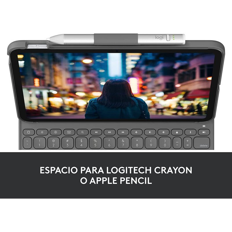 Logitech Slim Folio Funda Gris con Teclado para iPad 10th Generación - Imagen 5