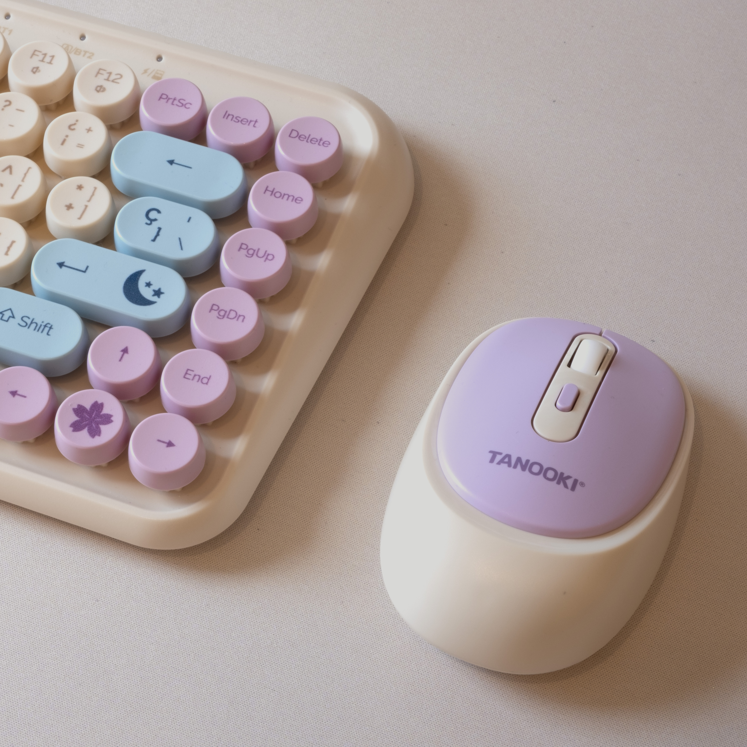 Set de Teclado y Ratón Inalámbrico BLADE TANOOKI Estilo Cute y Minimalista - Imagen 5
