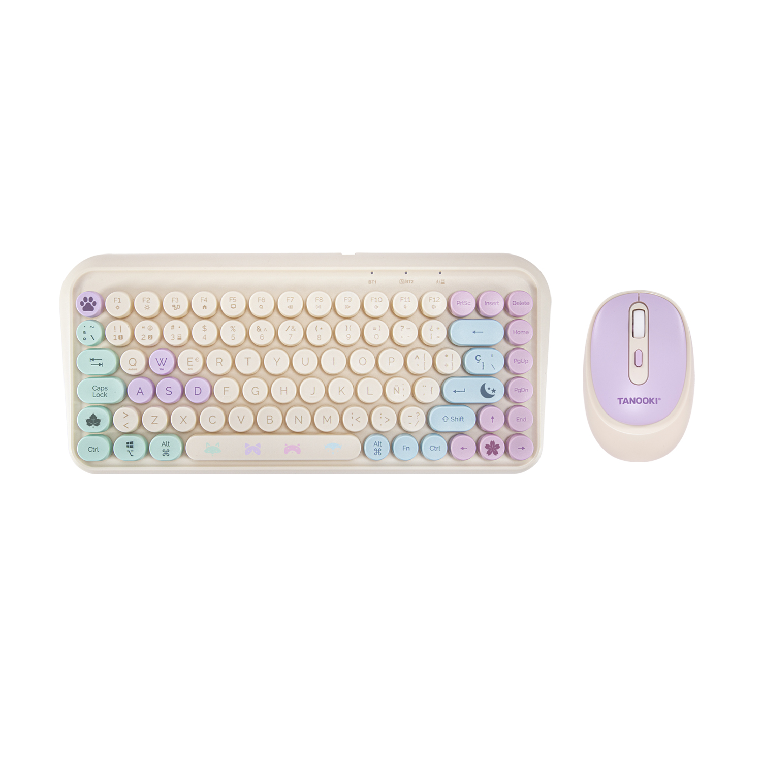 Set de Teclado y Ratón Inalámbrico BLADE TANOOKI Estilo Cute y Minimalista