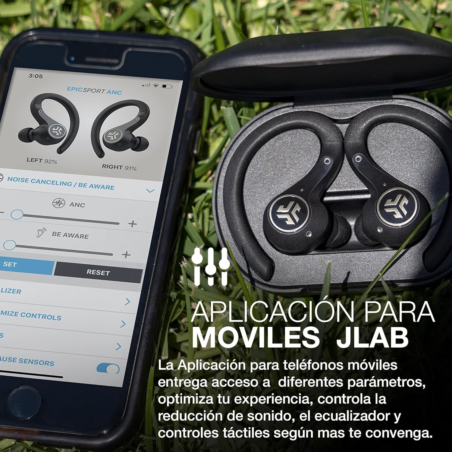 Auriculares JLAB Epic Air Sport inalámbricos Bluetooth con cancelación de ruido - Imagen 5