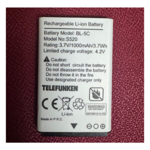 Batería Litio original para Telefunken S520 BL-5C 3.7V 1000mAh 3.7W