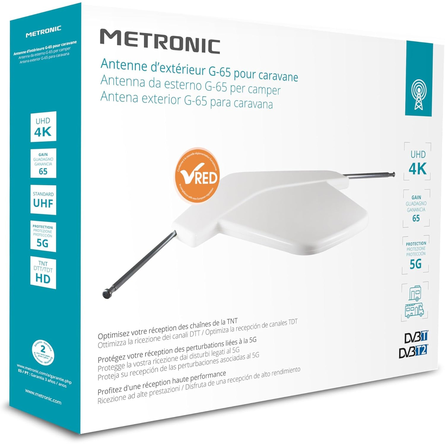 Antena exterior para Caravana y Camping Metronic G65 427018 Compatible 5G Blanca - Imagen 5