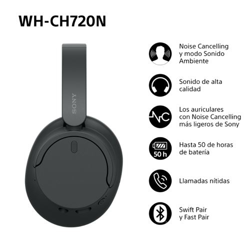 Auriculares inalámbricos Bluetooth Sony WH-CH720NB Cancelación ruido - Imagen 5