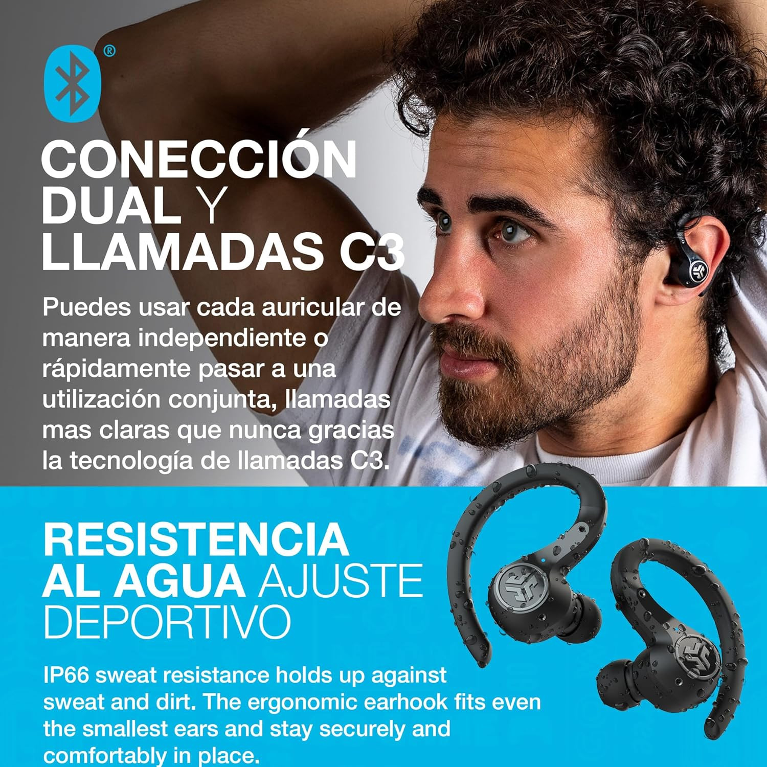 Auriculares JLAB Epic Air Sport inalámbricos Bluetooth con cancelación de ruido - Imagen 4