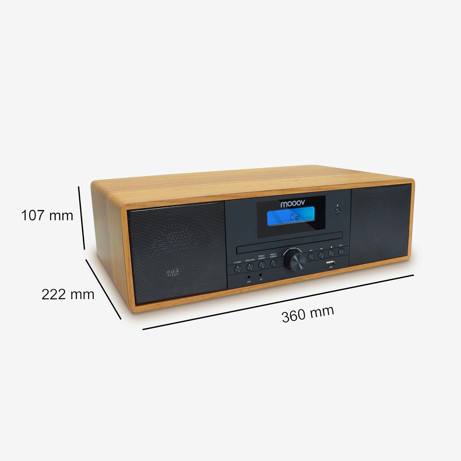 Microcadena Mooov 477380 HiFi estéreo 50W, Reproductor CD, Bluetooth, FM, USB - Imagen 5