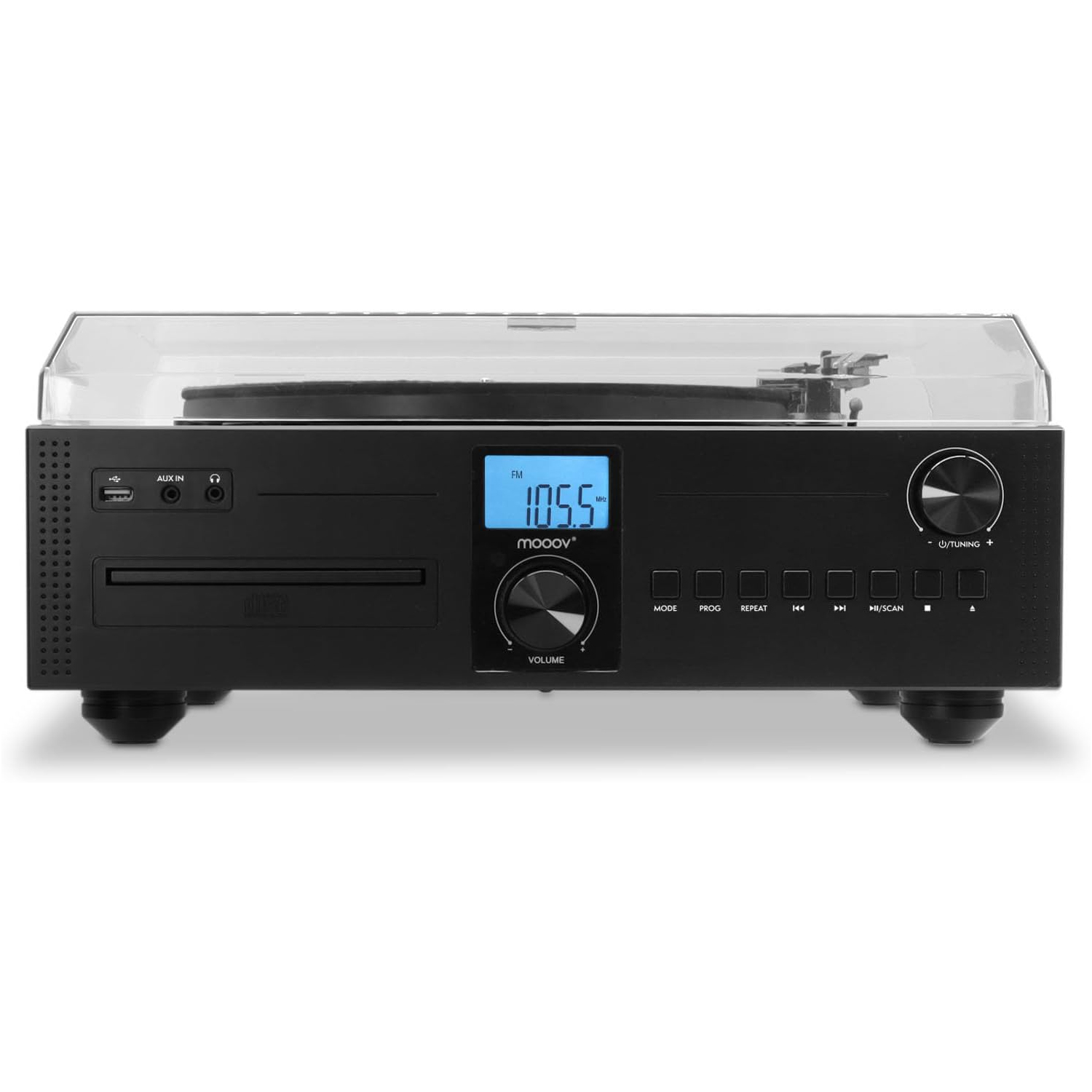 Microcadena Mooov 477365 HiFi Estéreo 50W con Tocadiscos, CD, Bluetooth, FM, USB - Imagen 2