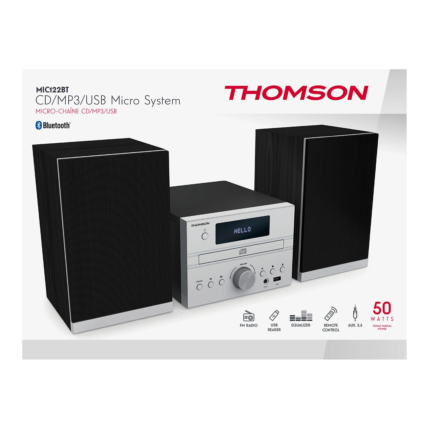 Microcadena Thomson MIC122BT Home Audio Micro System 50W Bluetooth CD/MP3/USB - Imagen 4