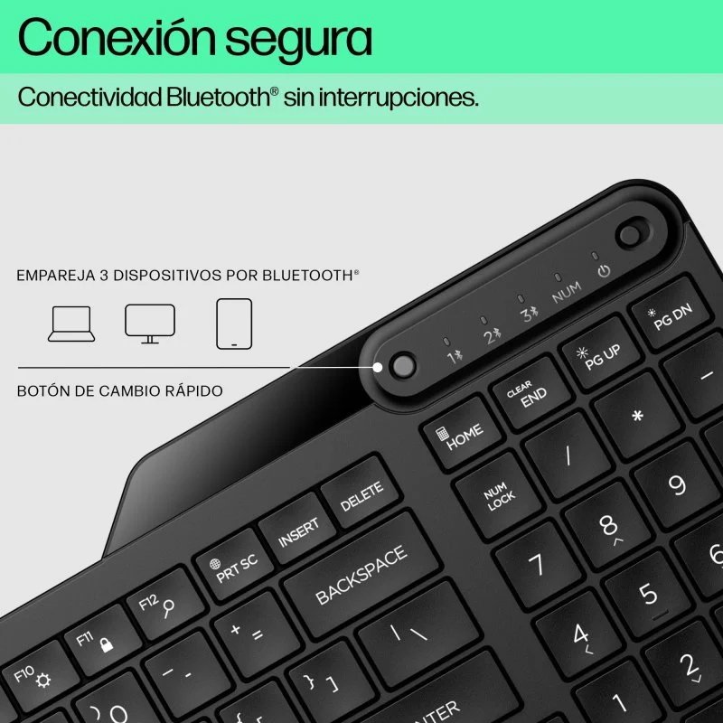 Teclado HP 460 Bluetooth Negro en español (ñ) Usado - Imagen 8