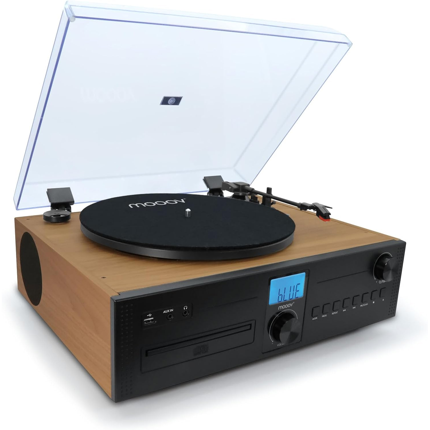 Microcadena Mooov 477365 HiFi Estéreo 50W con Tocadiscos, CD, Bluetooth, FM, USB