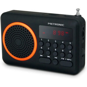 Radio Metronic FM MP3 Portátil USB/Micro SD Negra/Naranja