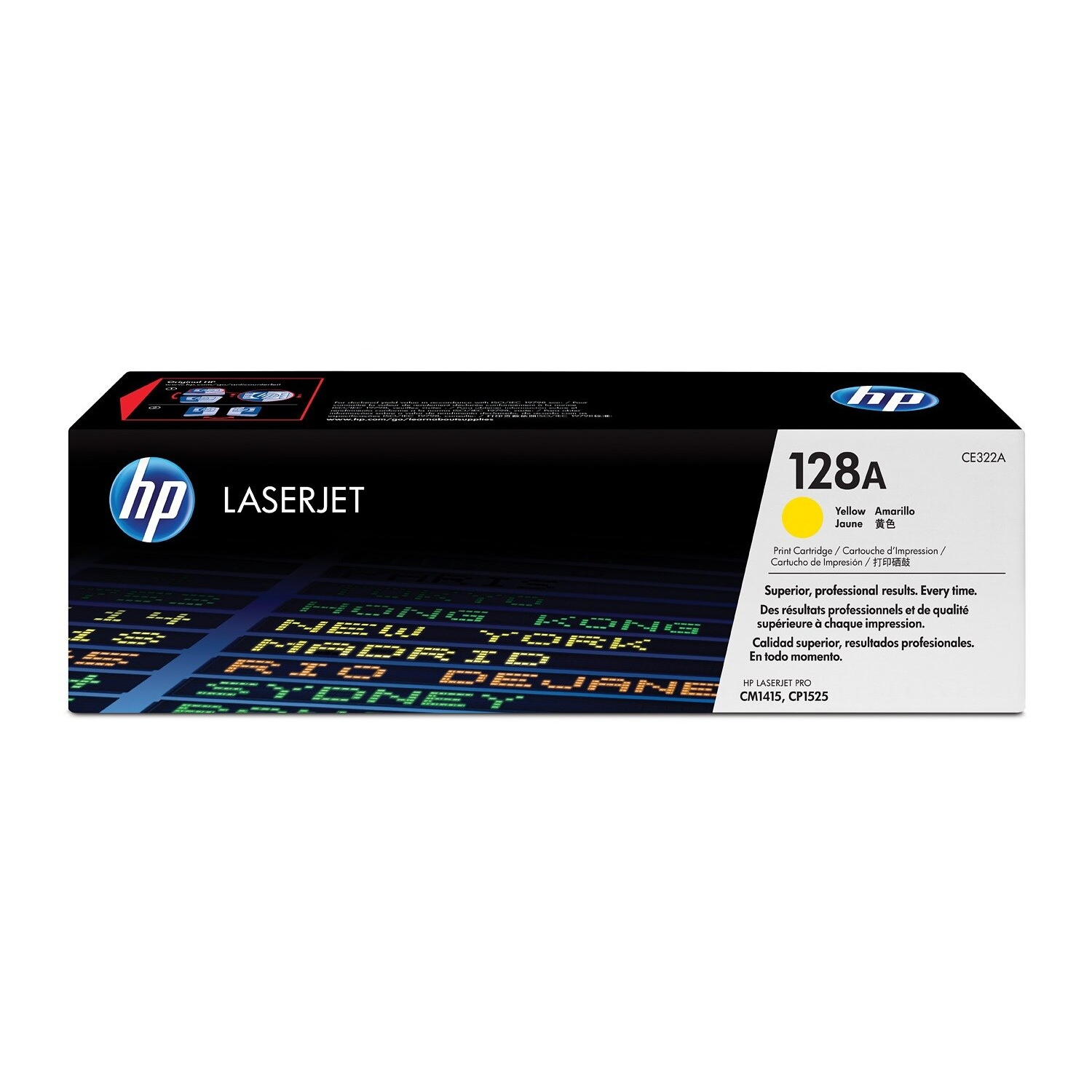 Cartucho de tóner original HP Laserjet 128A CE322A Amarillo 1.300 pág.