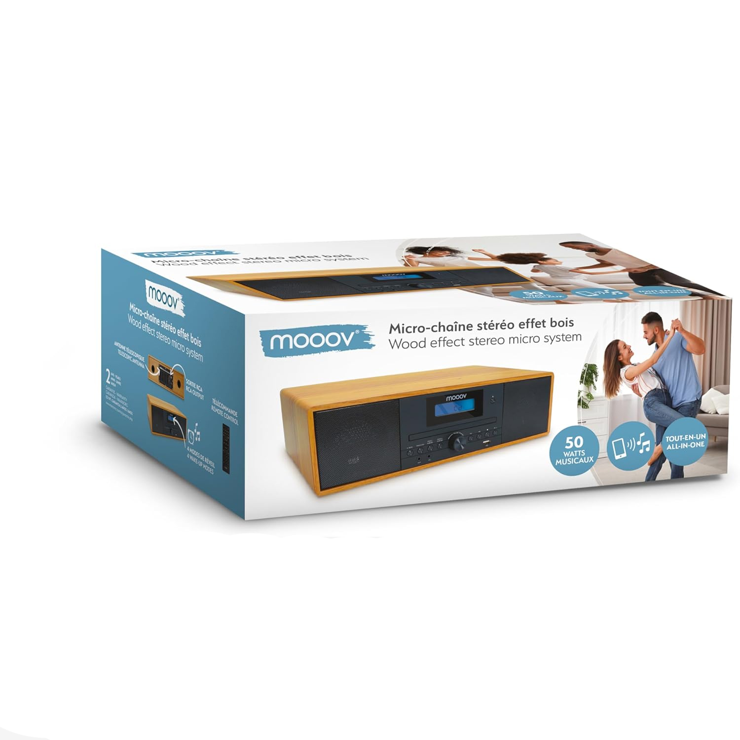 Microcadena Mooov 477380 HiFi estéreo 50W, Reproductor CD, Bluetooth, FM, USB - Imagen 7