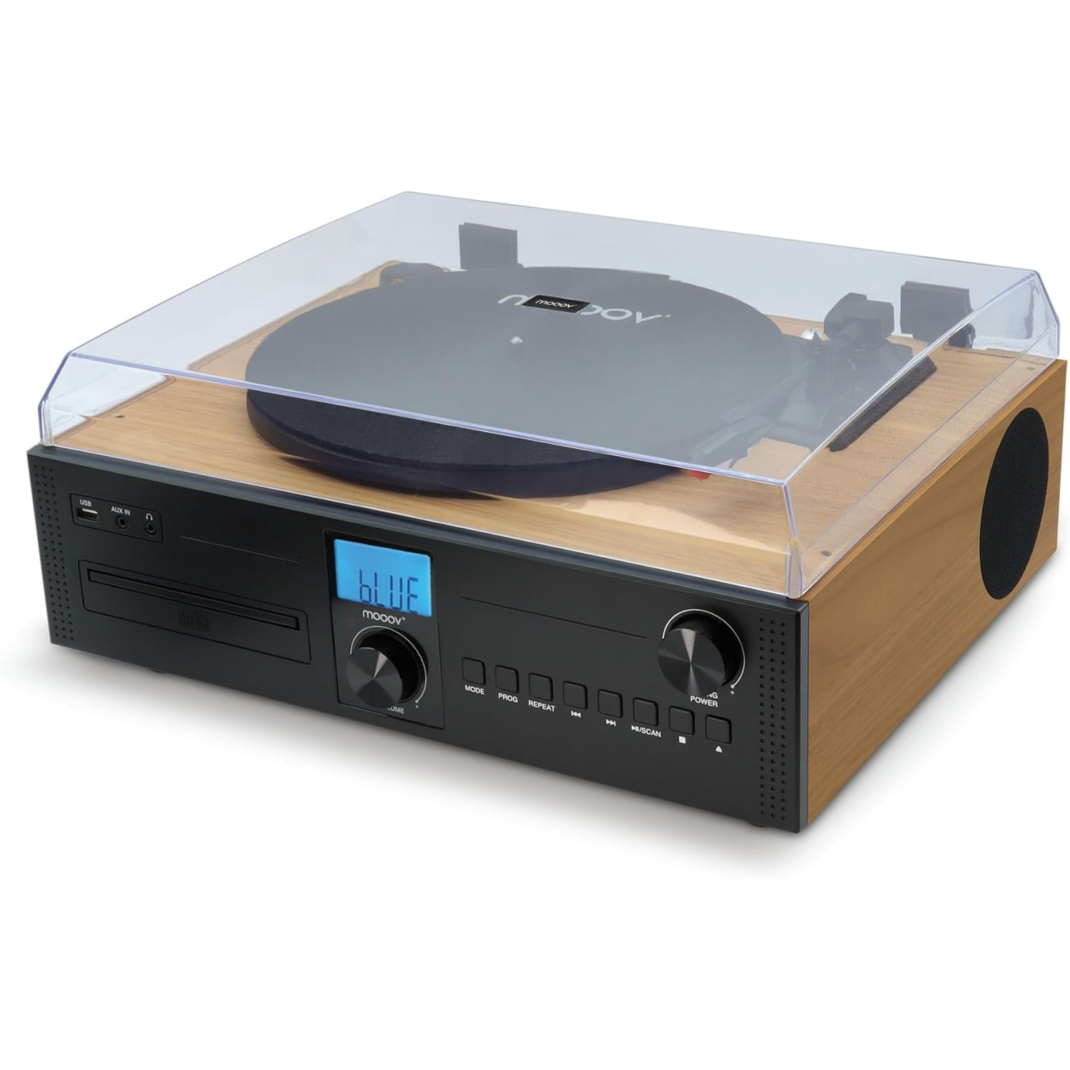 Microcadena Mooov 477365 HiFi Estéreo 50W con Tocadiscos, CD, Bluetooth, FM, USB - Imagen 3