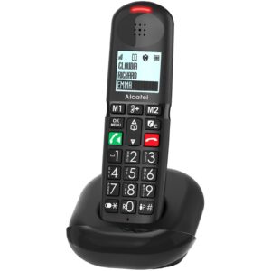 Teléfono Alcatel XL685 Análogo Teclas Grandes Compatible con Audífonos Negro