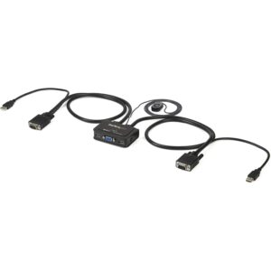 Switch Conmutador StarTech KVM de Cable con 2 Puertos VGA USB Alimentado por USB