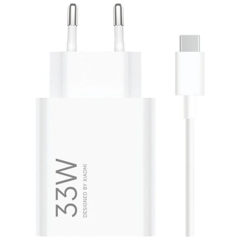 Cargador de Pared Xiaomi de Carga Rápida 33W USB-A Blanco+Cable USBA-USBC Usado
