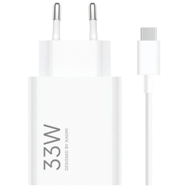 Cargador de Pared Xiaomi de Carga Rápida 33W USB-A Blanco + Cable USB-A a USB-C