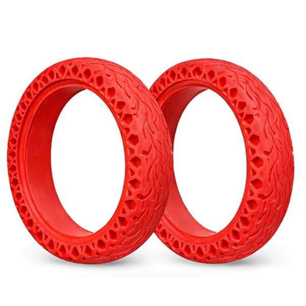 2 Ruedas Macizas para patinete de 8,5" Urban Scout Dibujo nido de abeja Roja