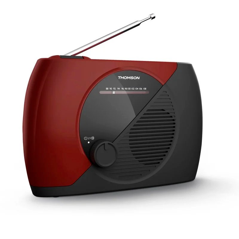 Radio Portátil Analógica FM Thomson RT353 Negra/Roja (NUEVA) - Imagen 4