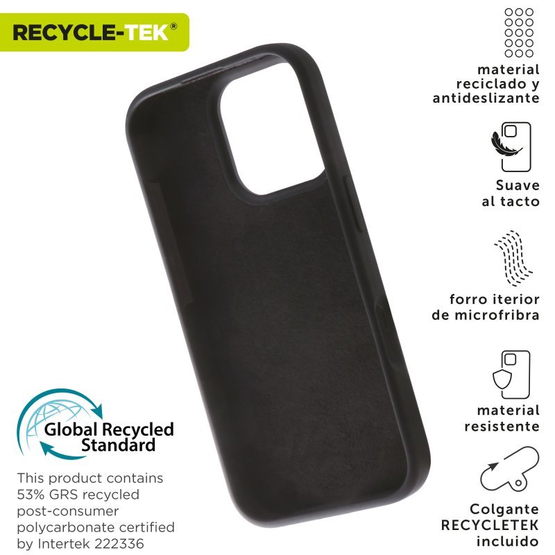 Funda Muvit for Change recycletek Liquid Silicone para Apple Iphone 16 Pro Negra - Imagen 2