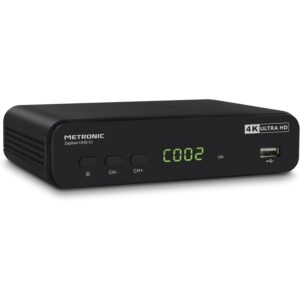 Receptor decodificador TDT Metronic 441701 4K UHD-S1 con Puerto USB Grabador