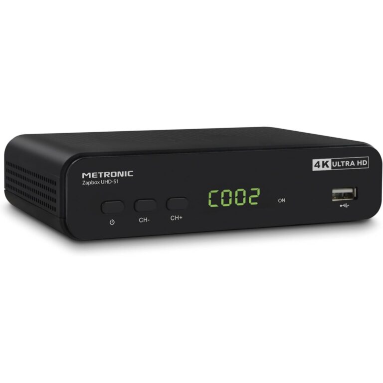 Receptor decodificador TDT Metronic 441701 4K UHD-S1 con Puerto USB Grabador