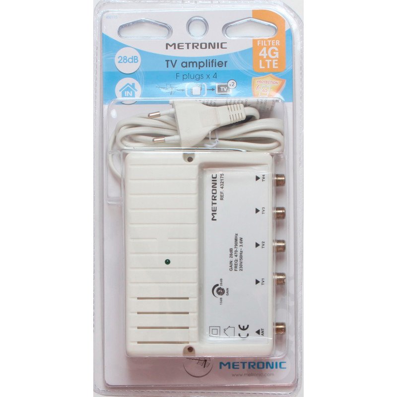 Amplificador Metronic 432175 repartidor blindado+ajuste de ganancia Usado - Imagen 3