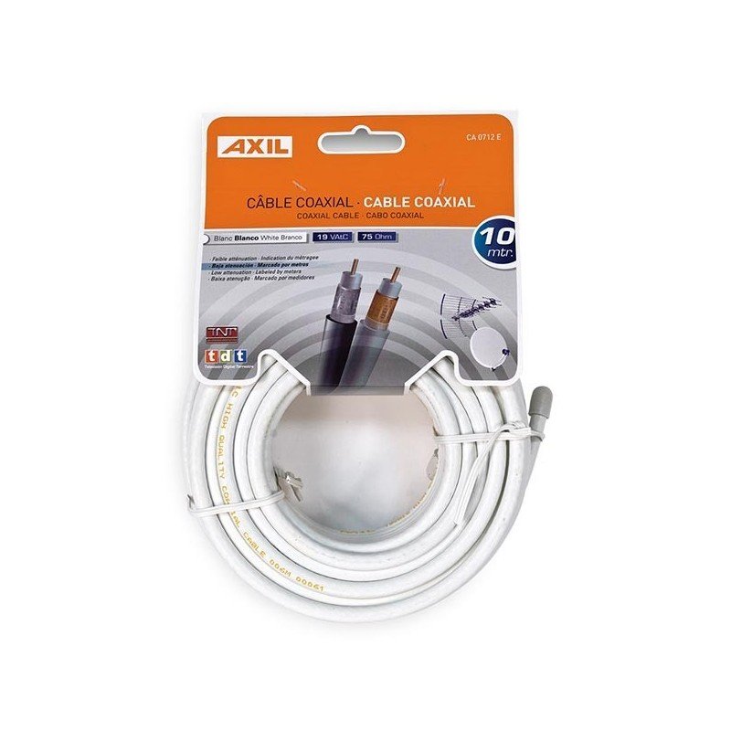 Cable Coaxial Engel Blanco 10m AXIL CA0712E