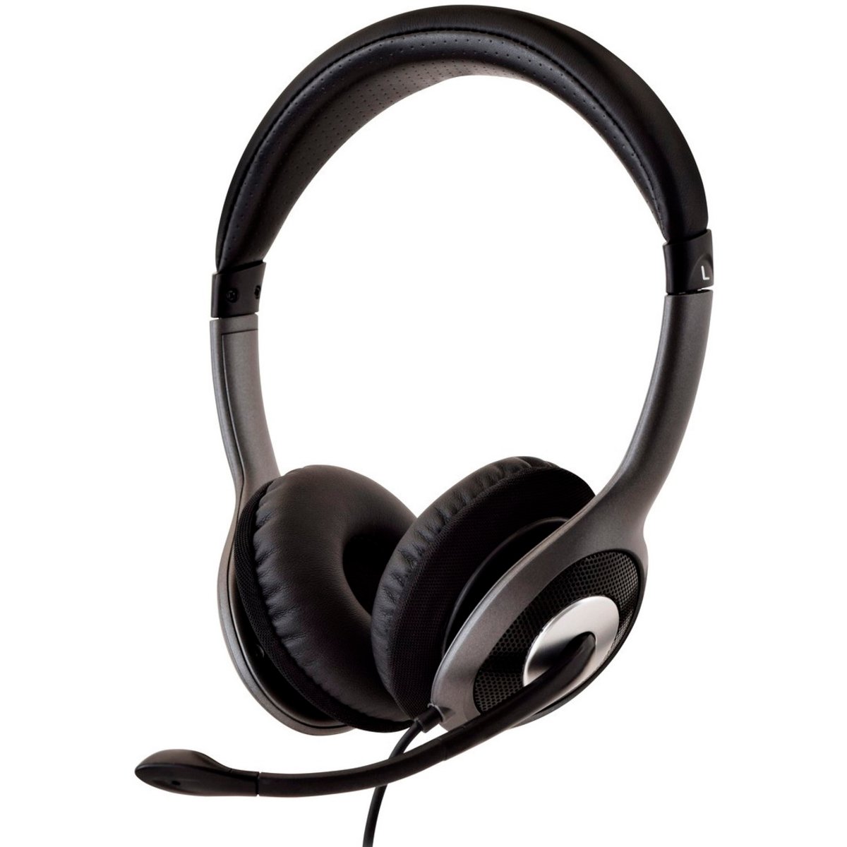 Auriculares V7 Diadema HU521-2EP USB Negro/Plata - Imagen 2