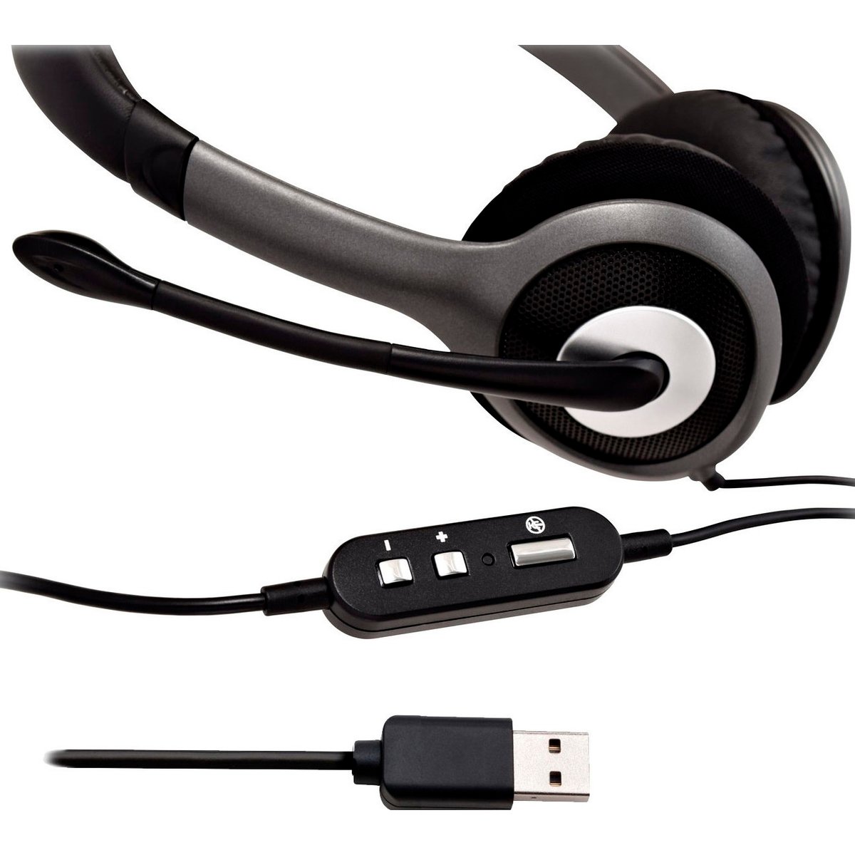 Auriculares V7 Diadema HU521-2EP USB Negro/Plata - Imagen 3