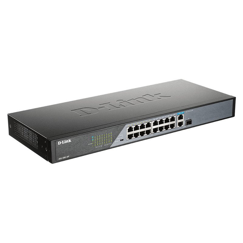 D-Link DSS-100E-18P Switch 16P Fast Ethernet PoE+1P Giga Ethernet+1P SFP Usado - Imagen 2