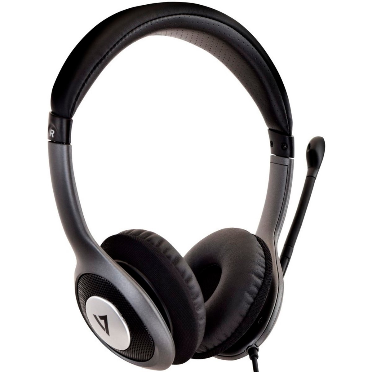 Auriculares V7 Diadema HU521-2EP USB Negro/Plata - Imagen 4