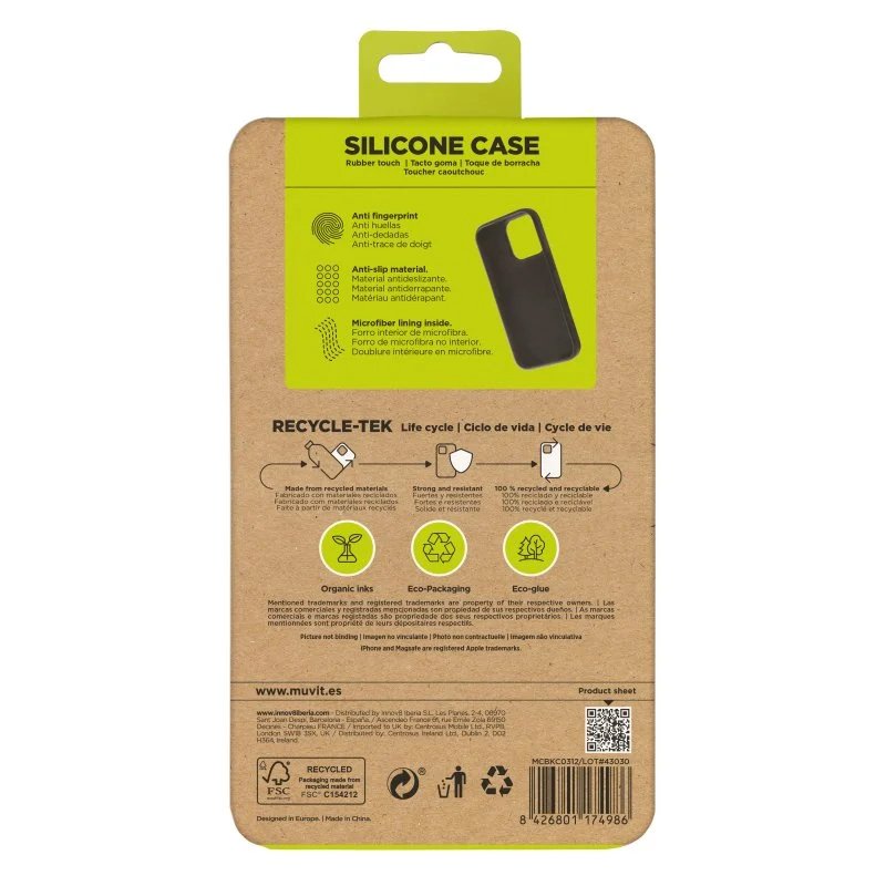 Funda Muvit for Change recycletek Liquid Silicone para Apple Iphone 16 Pro Negra - Imagen 5