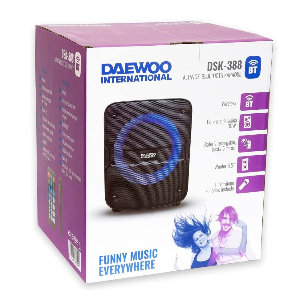Altavoz Bluetooth Karaoke Daewoo DSK-388 30W (NUEVO) - Imagen 3