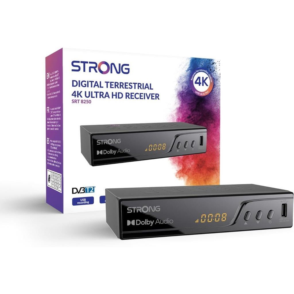 Receptor Digital Terrestre TDT Strong 4K UHD DVB T2 USB Analógico y digital - Imagen 5